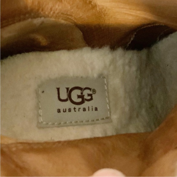 UGG Suede Fur Trim Wedge Short Boots, 7 - Picture 4 of 10